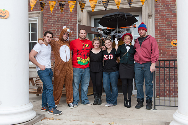 A group of students dressed for Halloween.